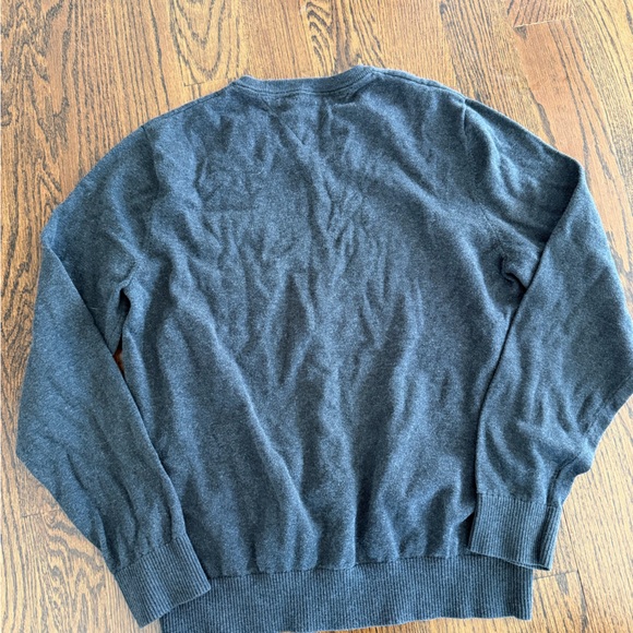 Tommy Hilfiger Dark Gray and Cream Argyle Cotton Sweater - Picture 5 of 5